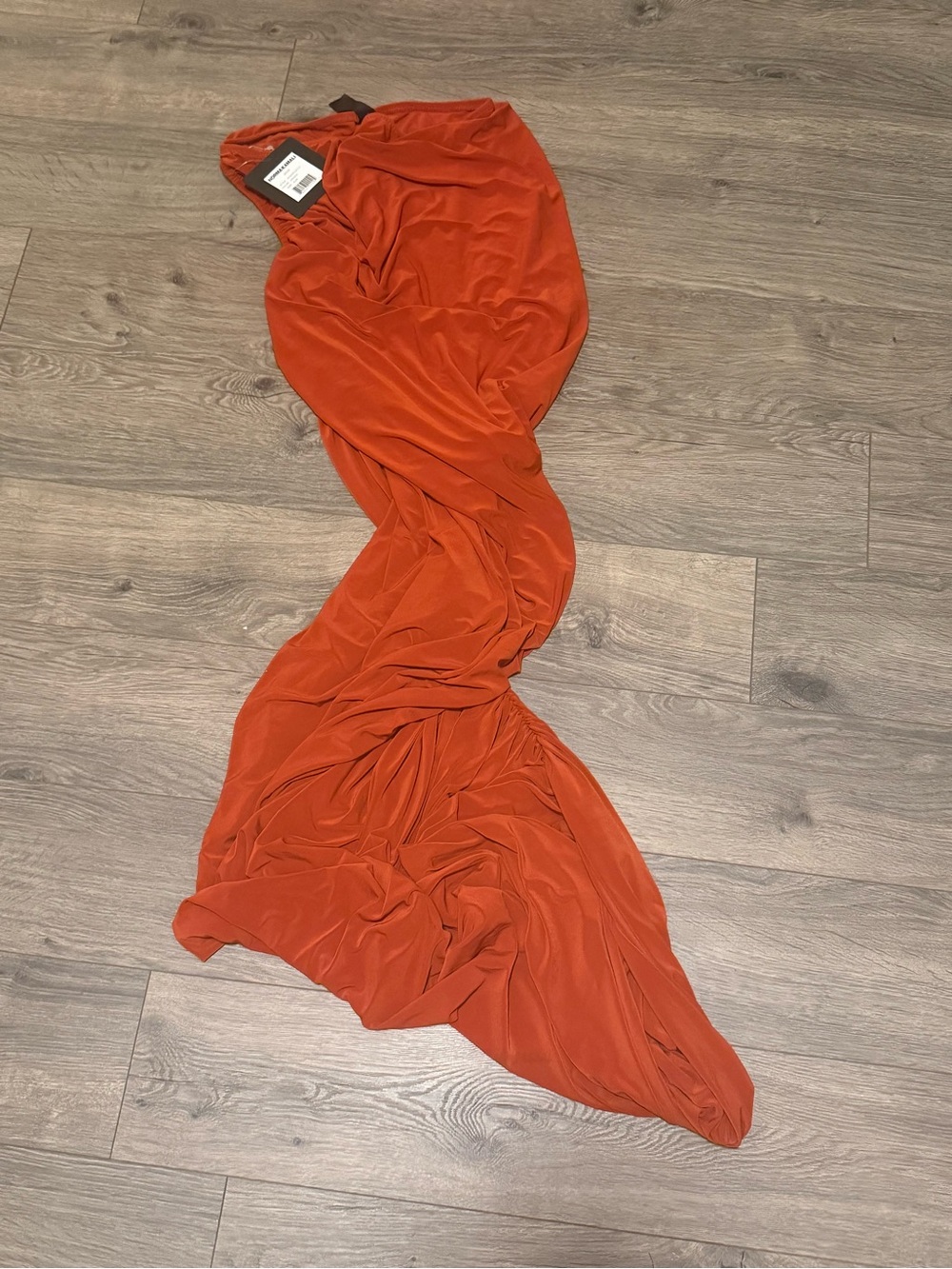 Norma Kamali Rust Orange Maxi Dress
